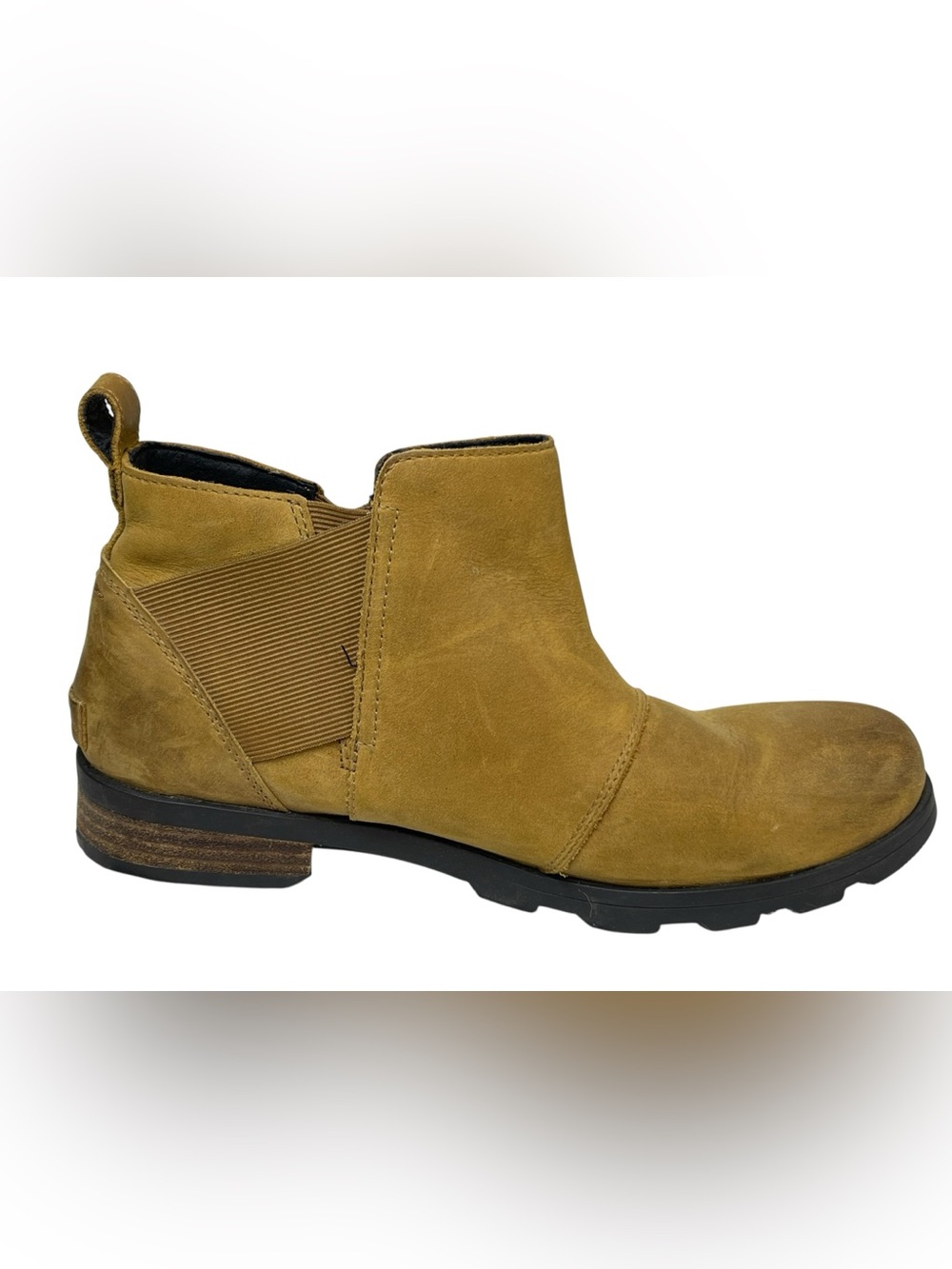 SOREL Emelie Chelsea Boots Waterproof Camel Brown Leather Women’s Size 10.5 - Picture 6 of 11